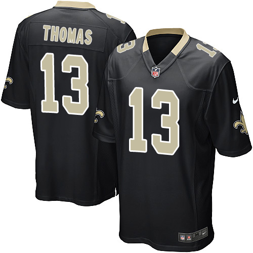 Men's Game Michael Thomas Nike Jersey Black Home - #13 NFL New Orleans Saints